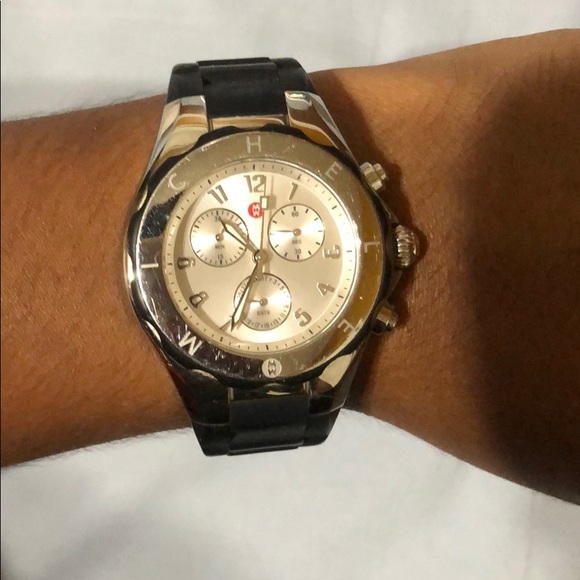 MICHELE watch with black rubber band - Picture 2 of 3